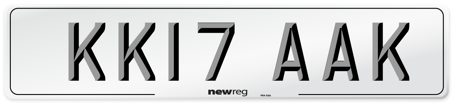 KK17 AAK Number Plate from New Reg